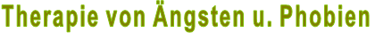 Therapie von Ängsten u. Phobien
